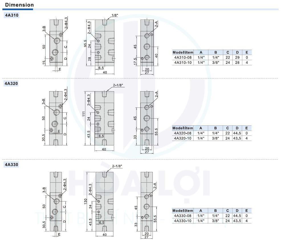 Van Hơi 4A330C-10 AIRTAC 4 4a300 series airtac air valve 3