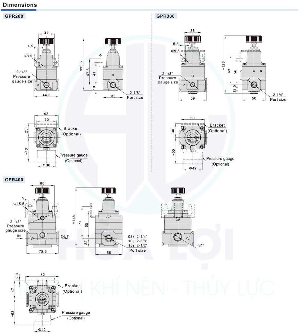 Điều Áp GPR30008M AIRTAC 4 gpr series precision regulator airtac 2