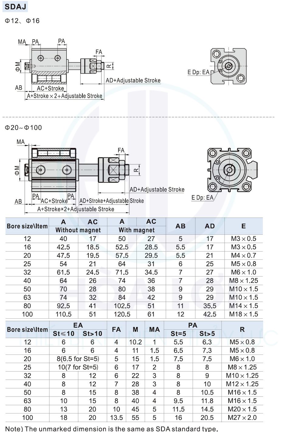 sdaj series compact cylinder airtac