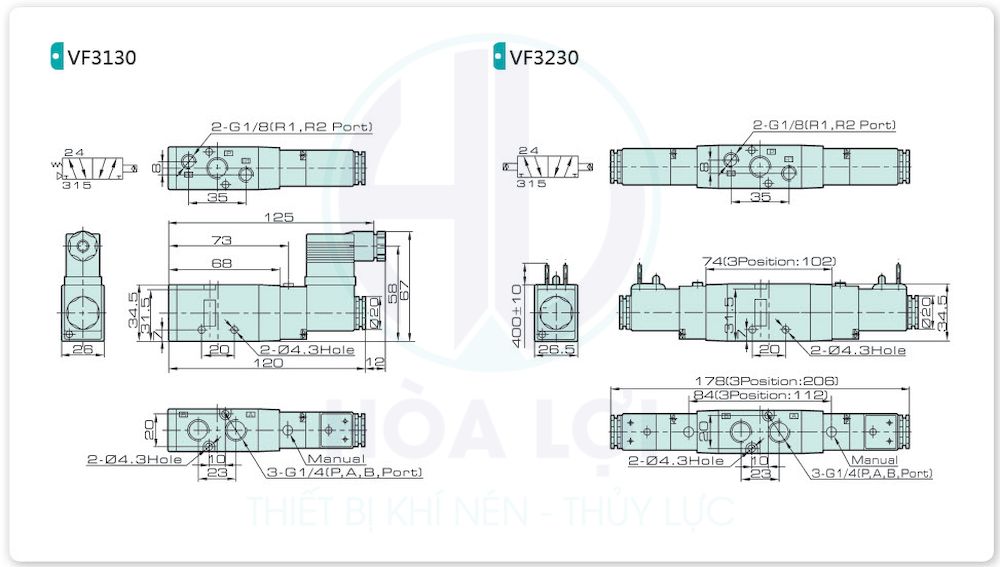 Van Điện Từ VF3130 JELPC 4 vf series jelpc solenoid valve 3130 3230